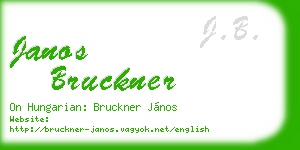 janos bruckner business card